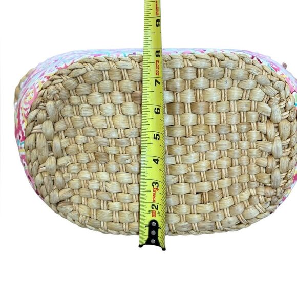 Vera Bradley Straw Tote Retired Capri Melon Beach Bag Pink Strap Paisley Summer - Picture 13 of 15